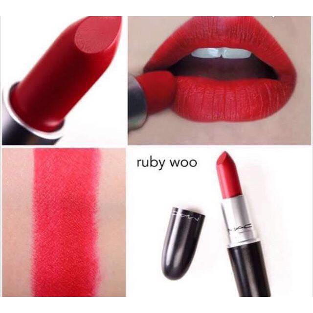Son mac retro matte lipstick 707 ruby woo - đỏ tươi