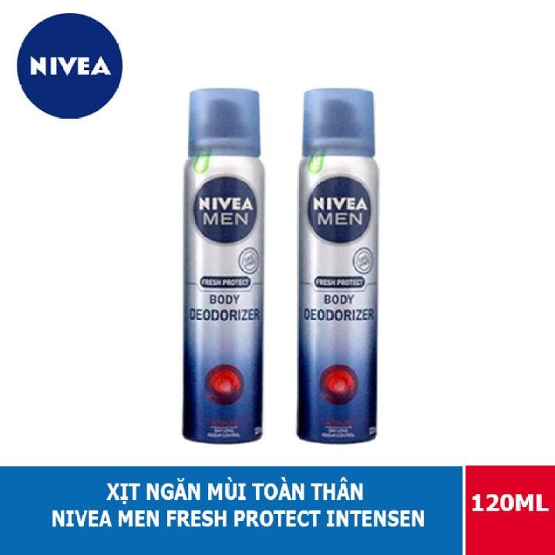 Combo 2 chai xịt ngăn mùi toàn thân Nivea Men Fresh Protect chai 120ml nhập khẩu