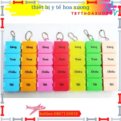 hộp chia thuốc theo ngày 4 ngăn tiện lợi màu ngẫu nhiên