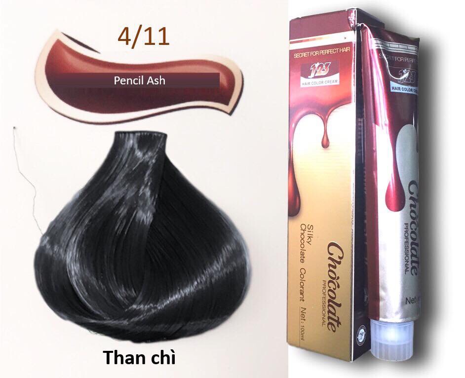 [HCM]Thuốc nhuộm tóc màu than chì 4.11 hương Socola 123 Chocolate Color Cream 100ml
