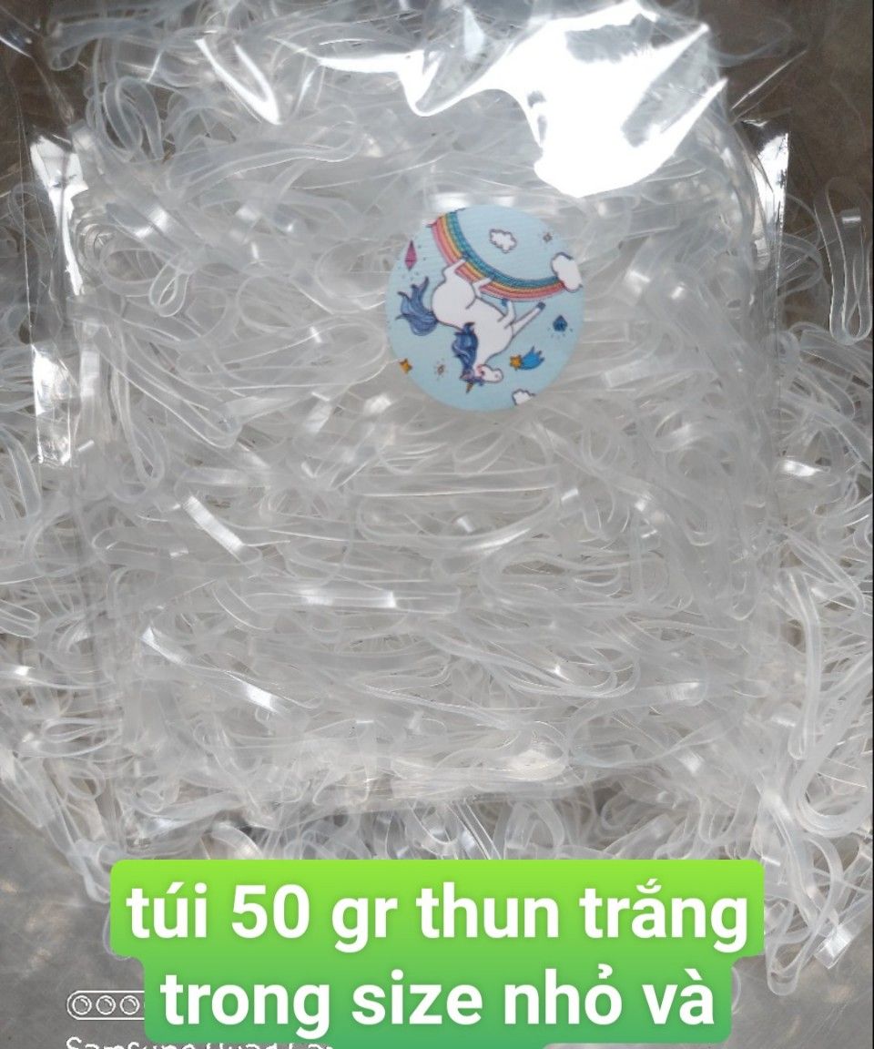 [HCM] TÚI 50 gr thun cột tóc trắng trong size NHỎ vÀ TRUNG