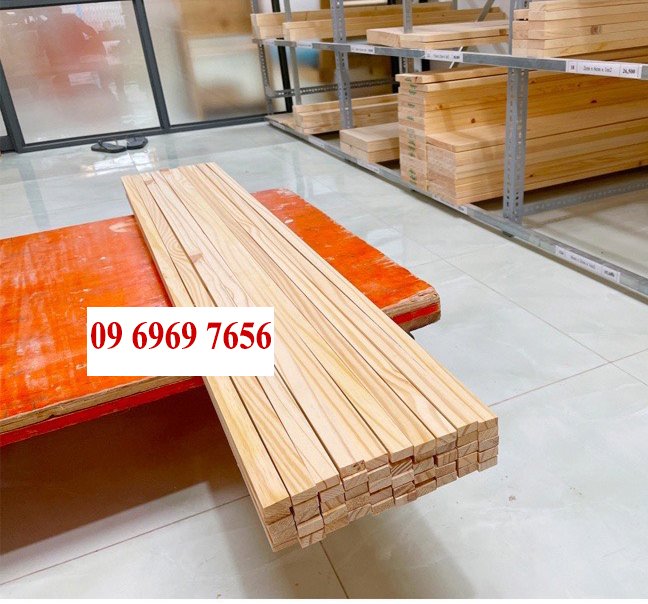 thanh gỗ thông dày 1,5cm nhiều kích thước lựa chọn bào 4 mặt đẹp