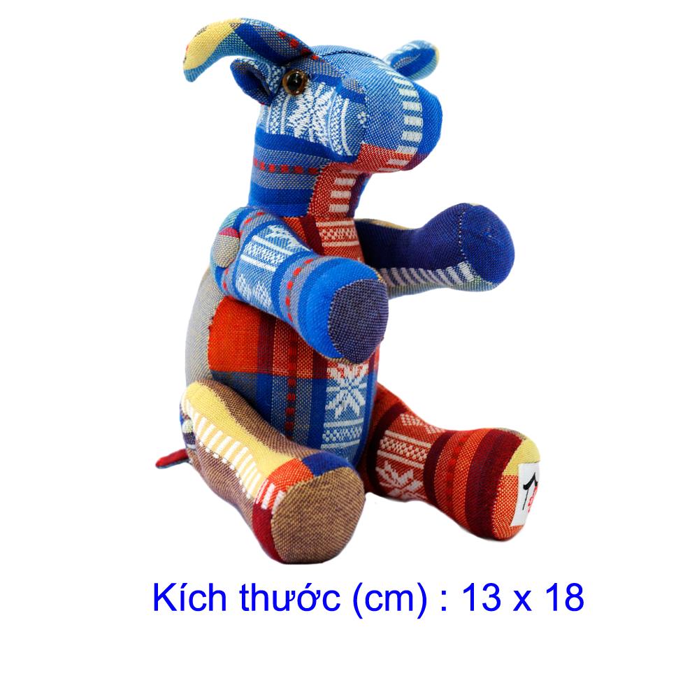 Combo thú nhồi bông Trâu bill - Dê - Lừa vải thổ cẩm size 2