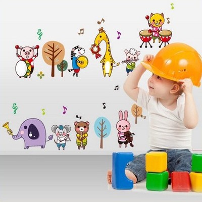Decal dán tường Thú học nhạc