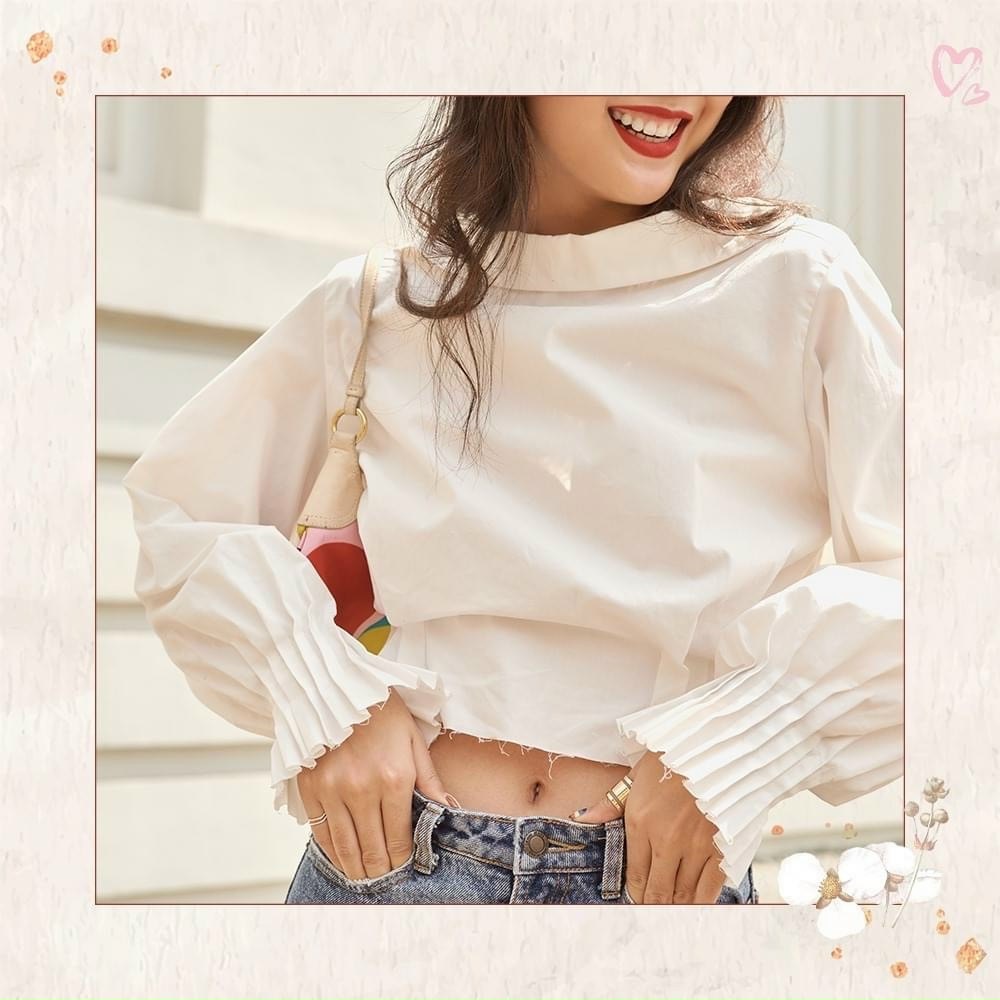 [HCM]Áo Lụa Cổ Sơ Mi Ngược TULO (TRẮNG)
