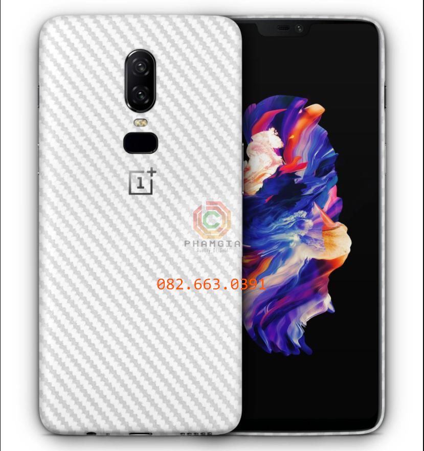 Miếng dán mặt lưng skin carbon Oneplus 6