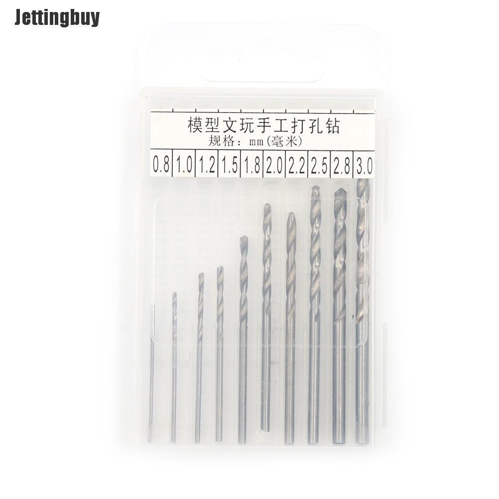 Jettingbuy 10 Chiếc Mũi Khoan Phủ Titan Mũi Khoan Thép Tốc Độ Cao Dụng Cụ Điện 0.8-3Mm