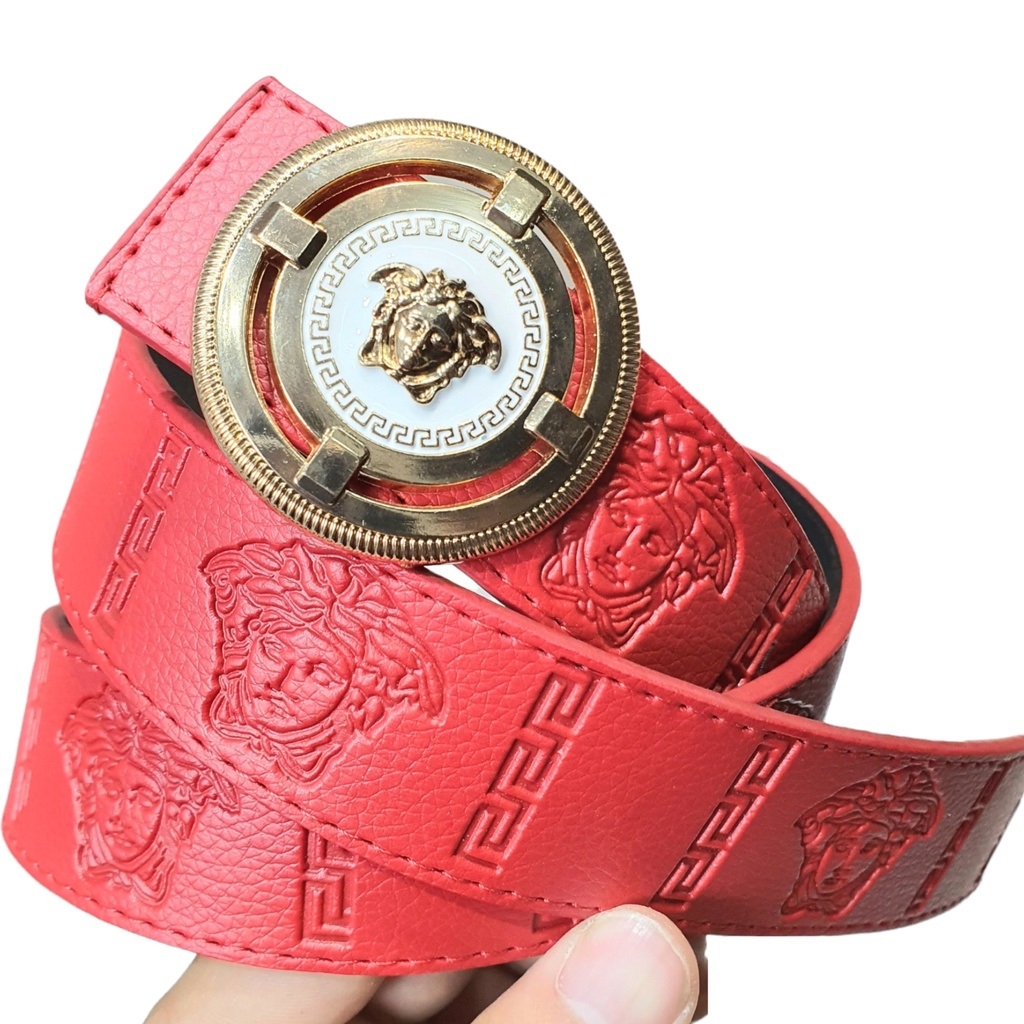 Thắt lưng nam mặt vs màu đen, trắng đỏ chất liệu mặt thép không gỉ, da tổng hợp, dây nịt nam