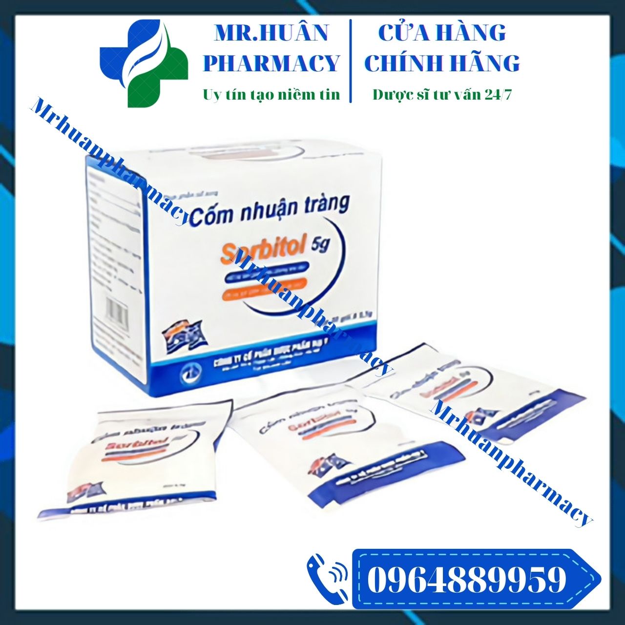 Cốm nhuận tràng Sorbitol 5g - Hỗ trợ làm giảm triệu chứng khó tiêu, táo bón