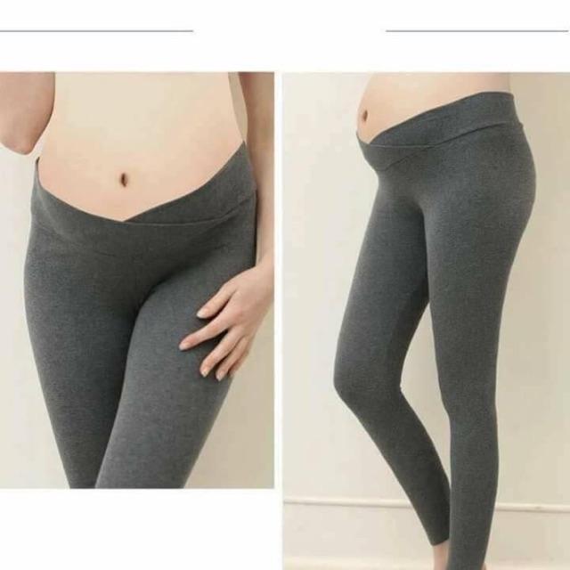 Quần legging bầu cạp chéo chất mềm mát cho mẹ bầu