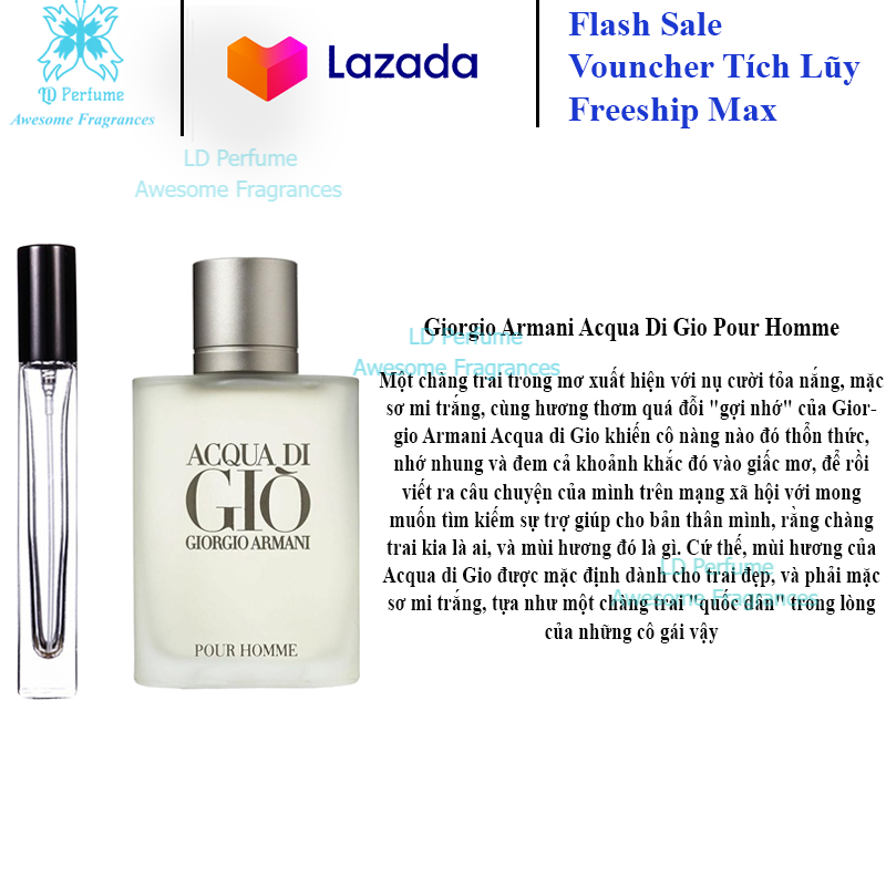 HCM][Chính Hãng] Mẫu thử 10ml Nước hoa Giorgio Armani Acqua Di Gio Eau de  Toilette - MixASale