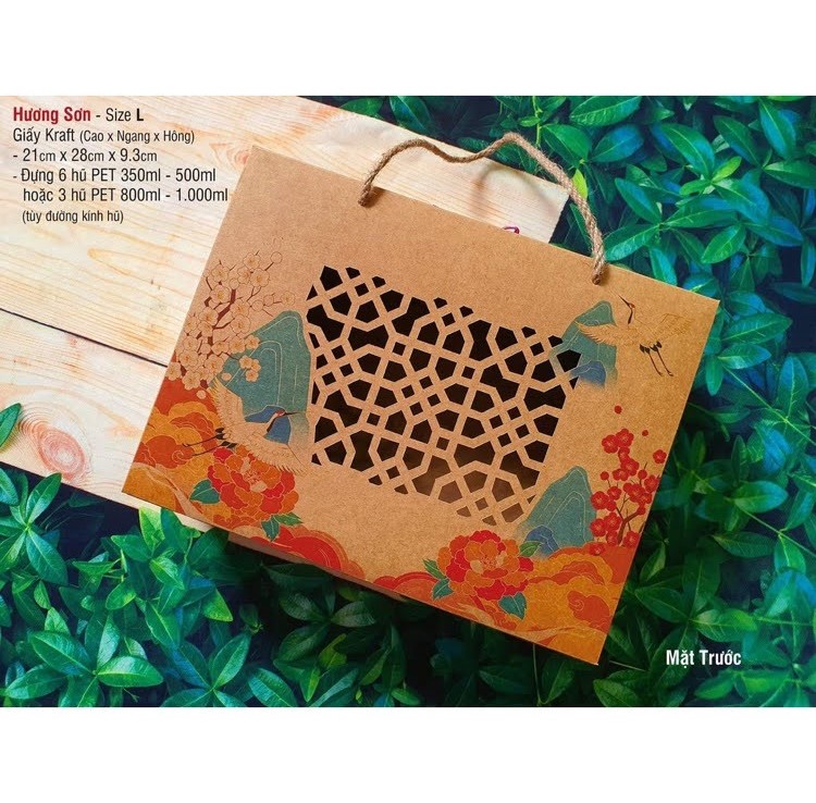 [HỘP QUÀ TẾT] Hộp giấy kraft Hương Sơn size L (21x28x9.3cm)