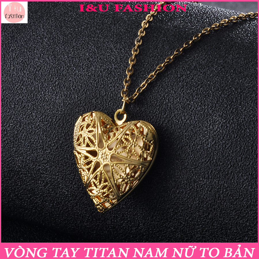 Dây chuyền vòng cổ nam nữ kim loại hình trái tim rỗng có thể mở phong cách châu Âu cá tính độc đáo phù hợp làm vòng đôi 2 màu bạc , vàng ( Có chọn màu ) VC-11
