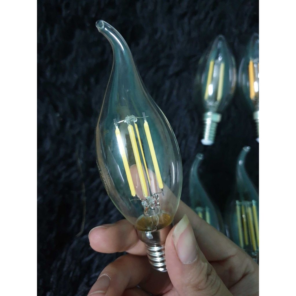 Bóng LED hạt quả nhót / râu (bóng nến) 4w đuôi E14 sáng Vàng