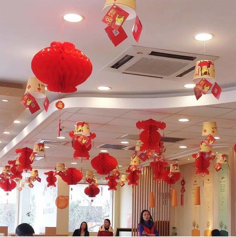 LỒNG ĐÈN ĐỎ TRANG TRÍ TẾT XUÂN ( SET 10 CÁI )