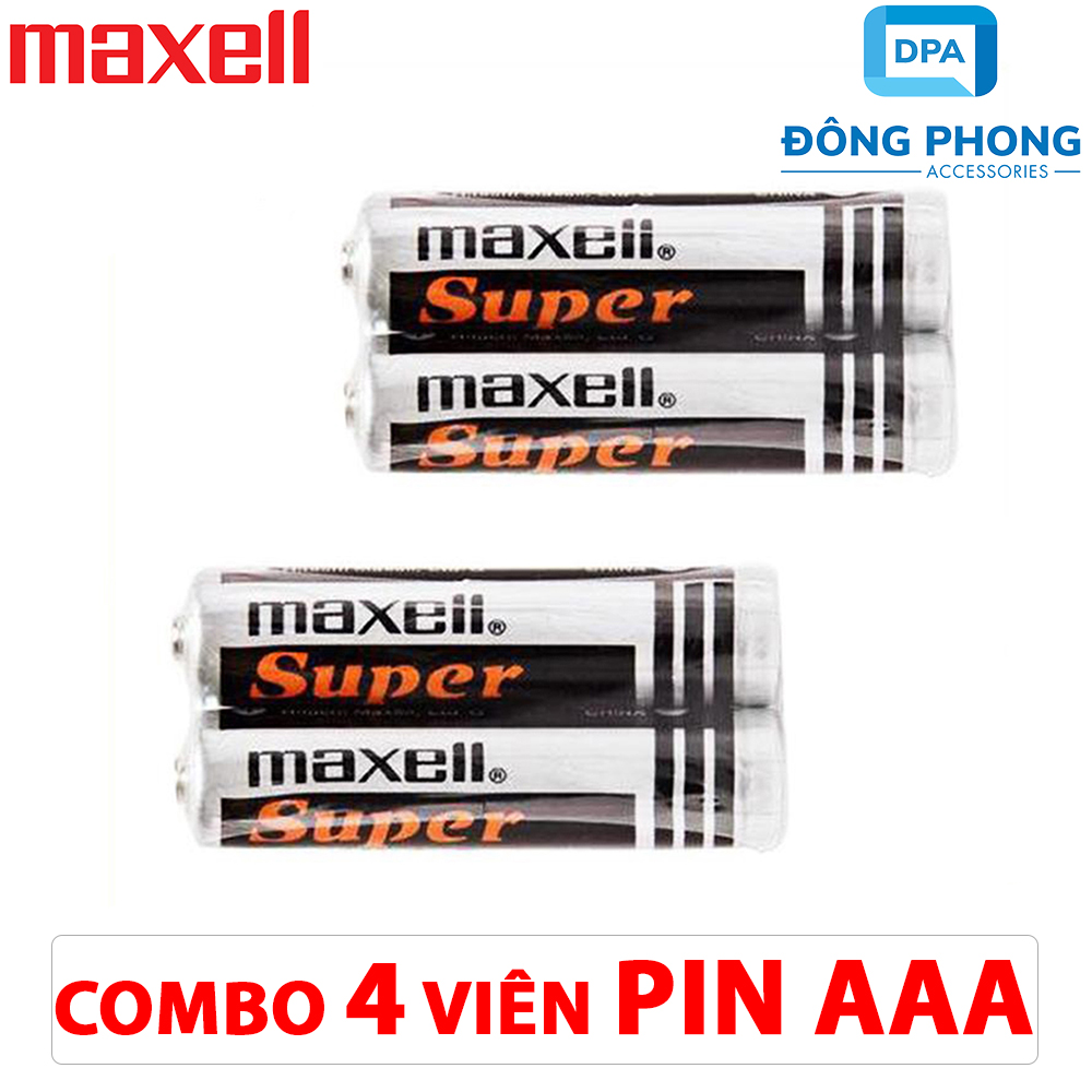 Bộ 4 Viên Pin Tiểu Maxell AAA Chính Hãng