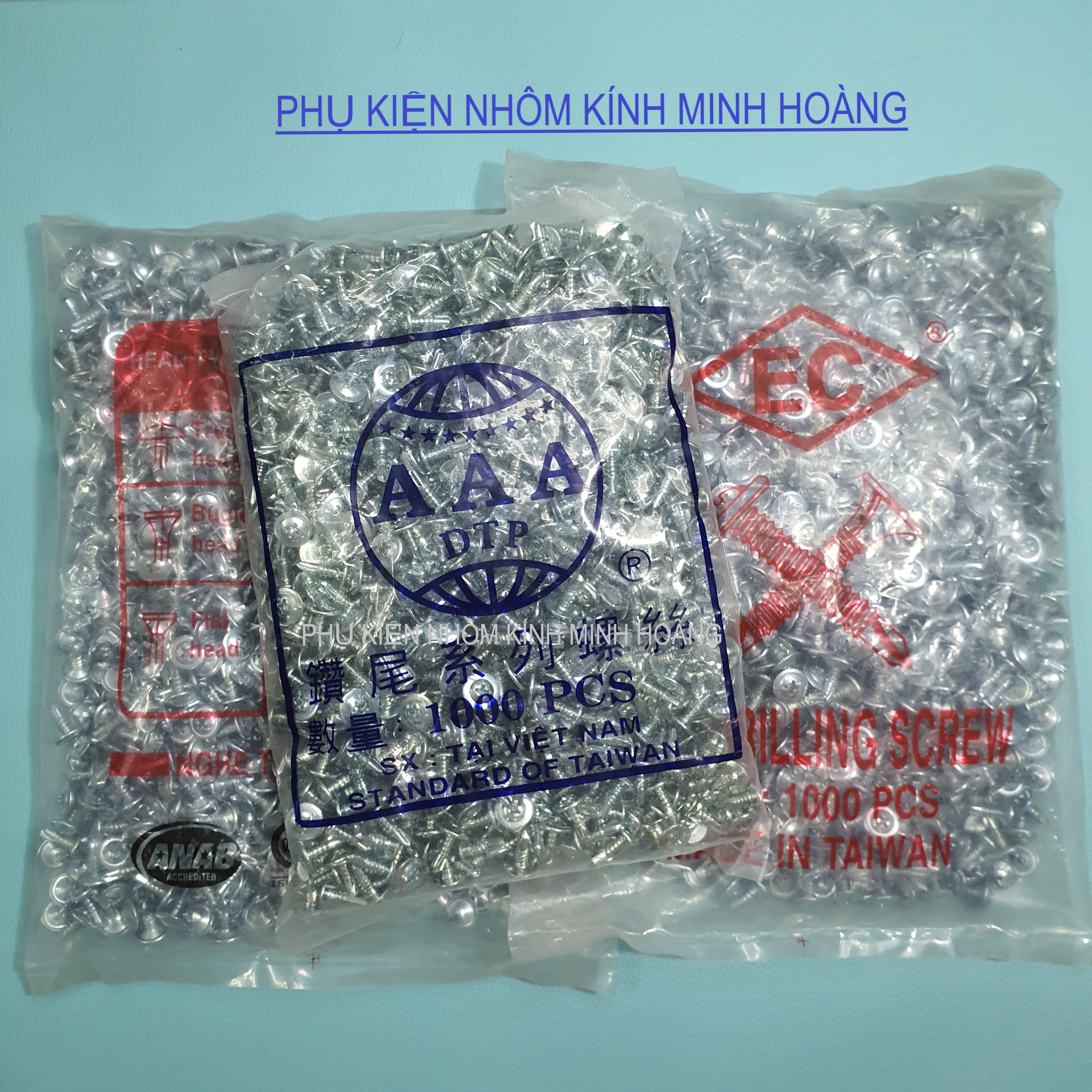 Vít tự khoan đầu dù , vít bắn tôn 1.3cm (Bich 1000 con / 1.4 kg)