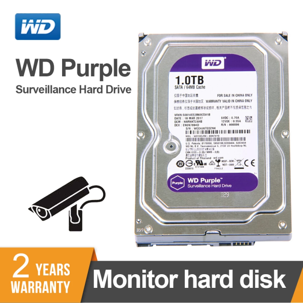 Bảng giá Ổ Cứng Camera WD Purple 1TB/64MB/3.5 IntelliPower WD10PURZ/WD10PURX - Bảo hành 2 năm Phong Vũ