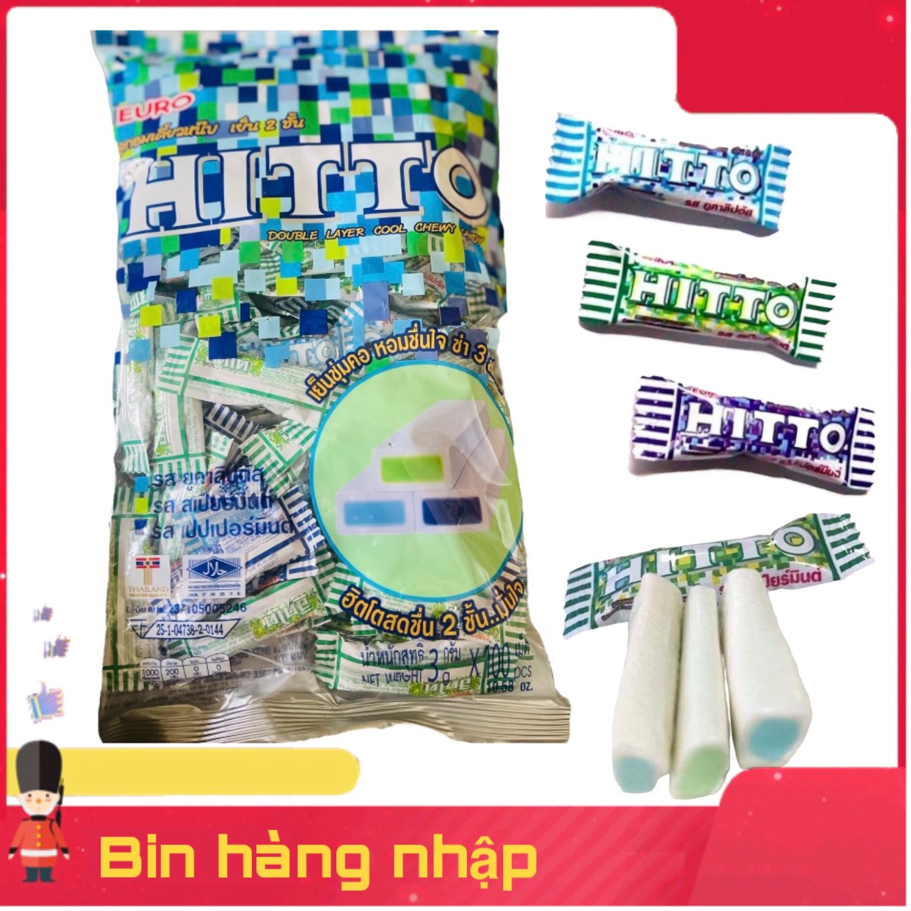 Kẹo HITTO Thái Lan túi 100 viên