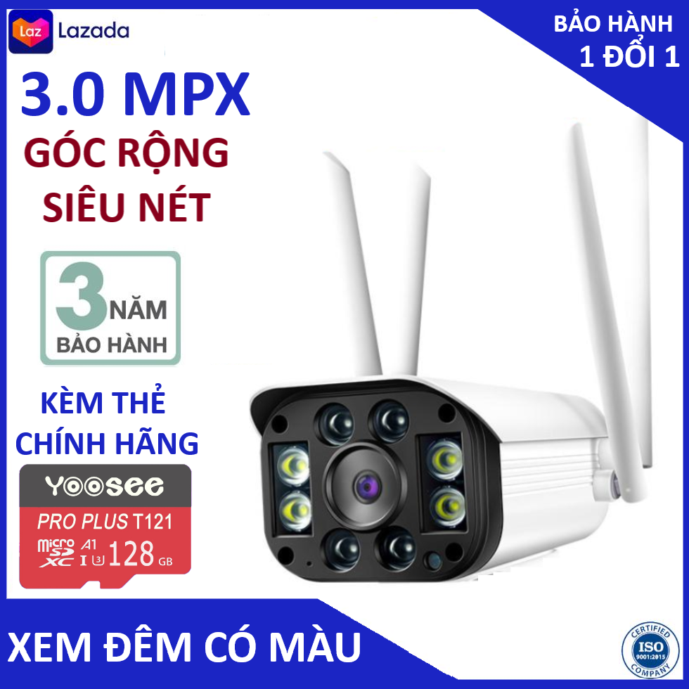 >> BÁO GIÁ CAMERA - CAMERA WIFI - CAMERA YOOSEE 5 RÂU KÈM THẺ NHỚ 128GB HIỂN THỊ 2.0 MPX CẢNH BÁO CHUYỂN ĐỘNG, CÓ TIẾNG V | Shopee Lazada Sendo Tiki mới nhất 64 Camera - Camera wifi - Camera yoosee - Camera ngoài trời 4 râu kèm thẻ nhớ 128gb, chống nước, góc rộng, hiển thị màu ban đêm, cảnh báo chống trộm về điện thoại bảo hành 3 năm 1 đổi 1 trong 7 ngày
