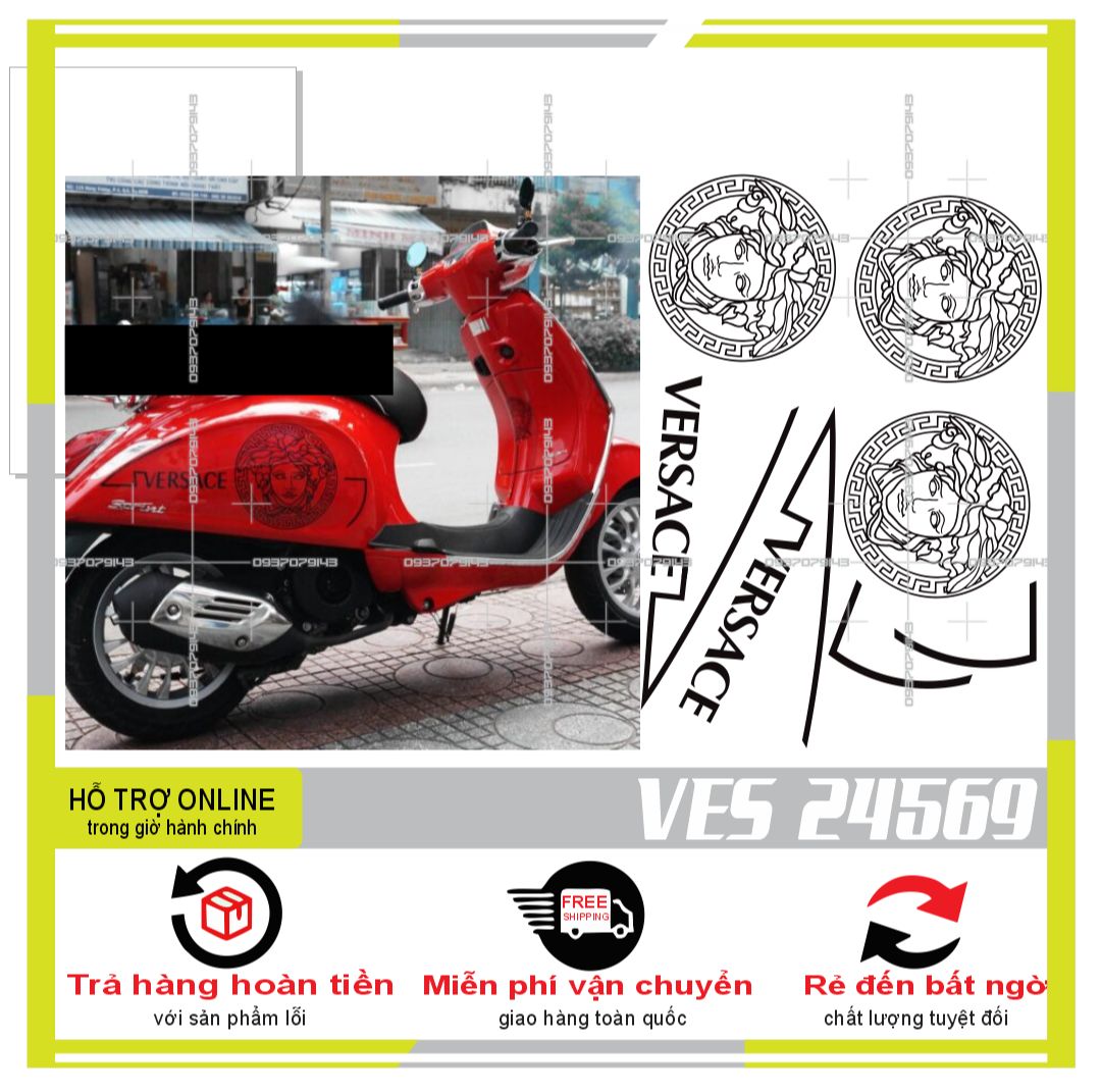 Tem rời vespa versace in decal trong