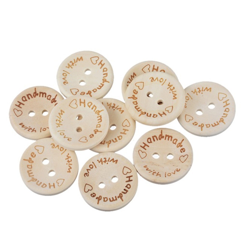 10 Nút Gỗ Handmade làm đồ thủ công, trang trí sản phẩm handamde