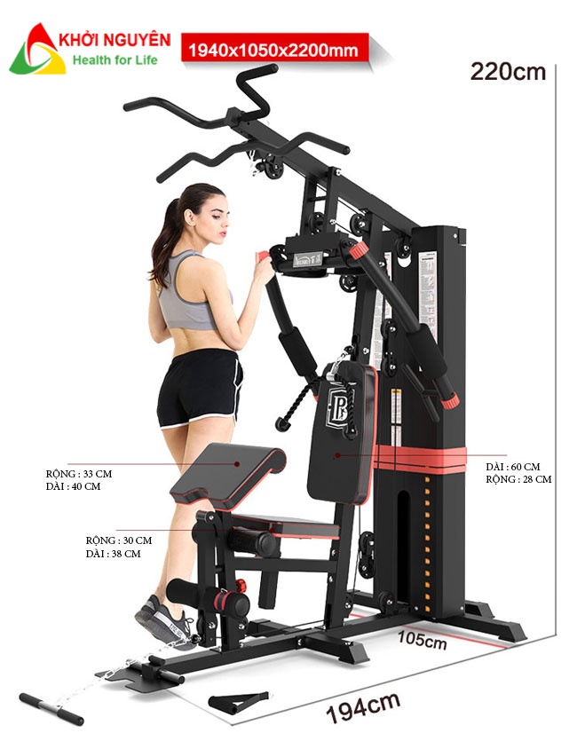 GIÀN TẠ ĐA NĂNG HQ-708A CÓ ĐẠP ĐÙI