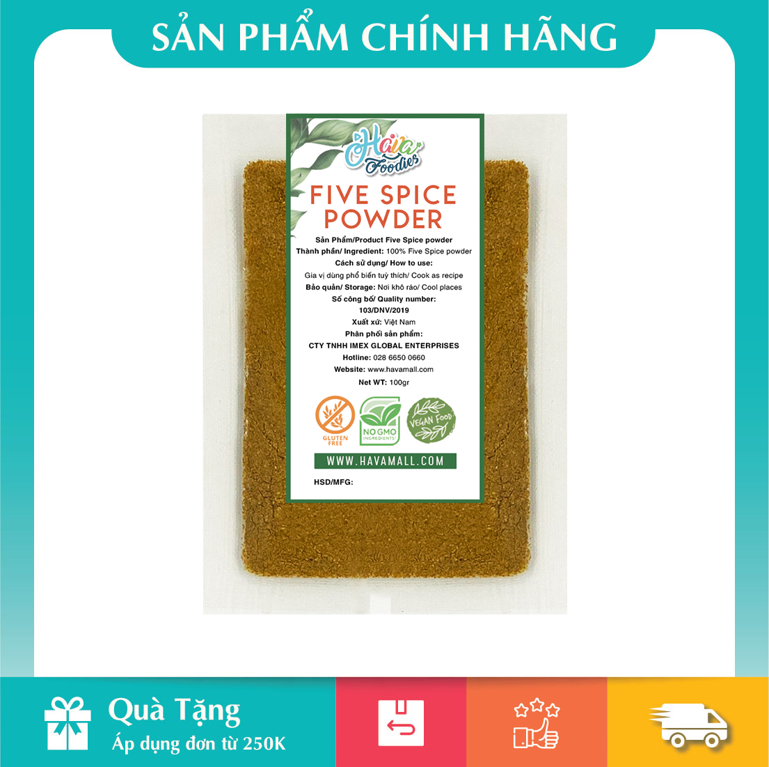 [HCM]Bột Ngũ Vị Hương Gói 100gr - Five Spice Powder