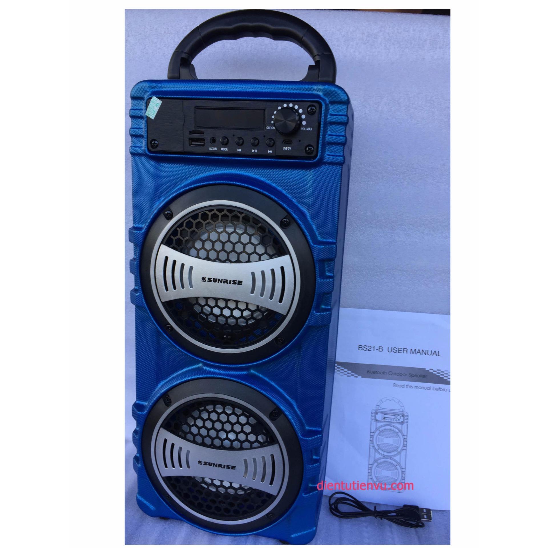 [HCM]Loa Bluetooth đọc thẻ nhớ Sunrise BS21-B (Xanh)