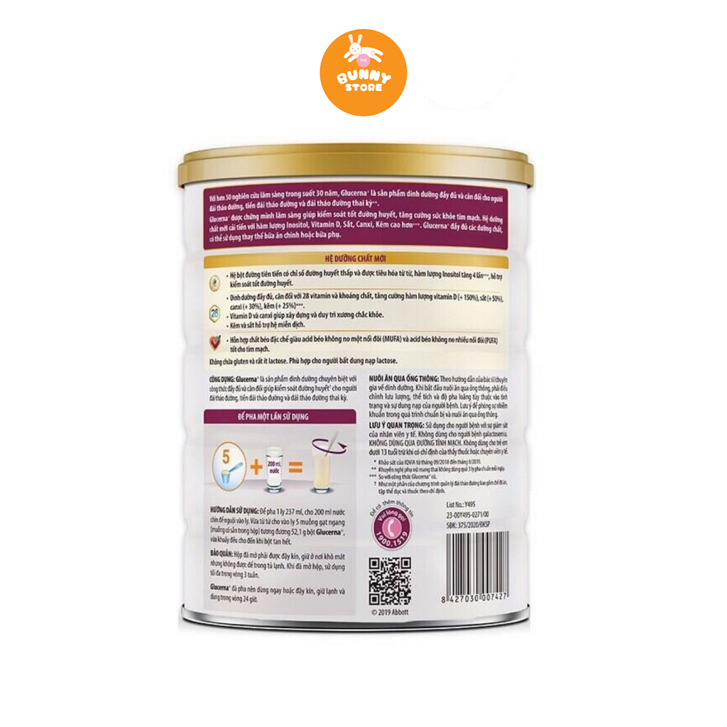 Sữa Bột Abbott Glucerna Hương Vani - Hộp 400g
