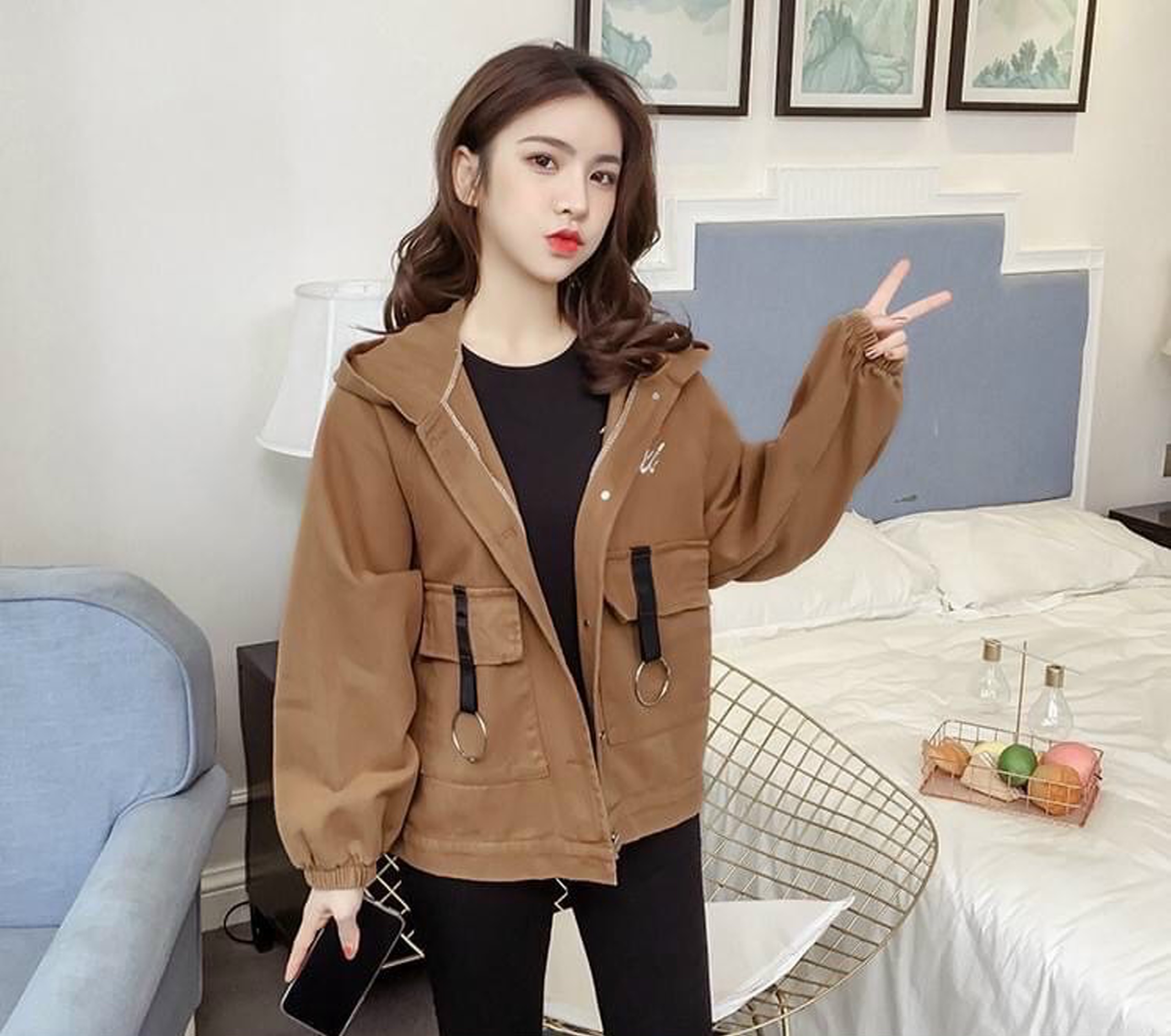 [HCM][SIÊU GIẢM GIÁ] ÁO KHOAC KAKI NỮ TÚI VUÔNG - TP