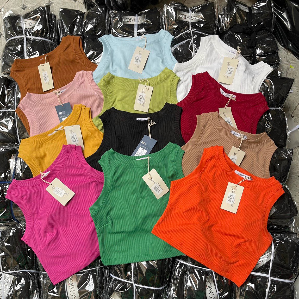 Áo ba lỗ croptop nữ, áo ba lỗ nữ from croptop màu trắng siêu đẹp, chất thun gân co giãn thoải mái