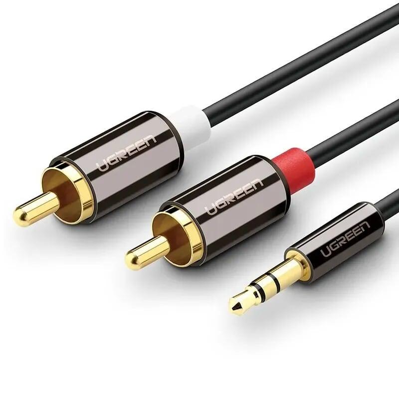 Ugreen 10583 1.5m màu đen cáp âm thanh 2 đầu bông sen sang 3.5mm dương mạ vàng av116