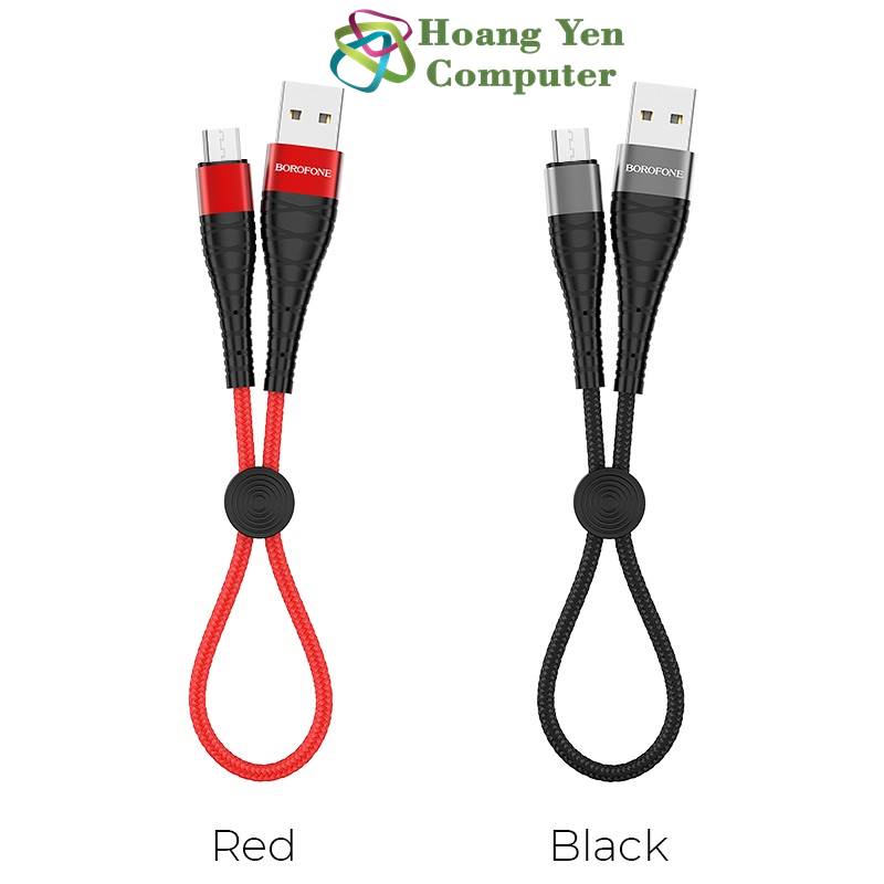 Cáp Sạc MICRO USB Borofone BX32 Dài 25CM Dây Dù Cho Android - BH 12 Tháng 1 đổi 1 (MÀU SẮC NGẪU NHIÊN) - Hoàng Yến Computer