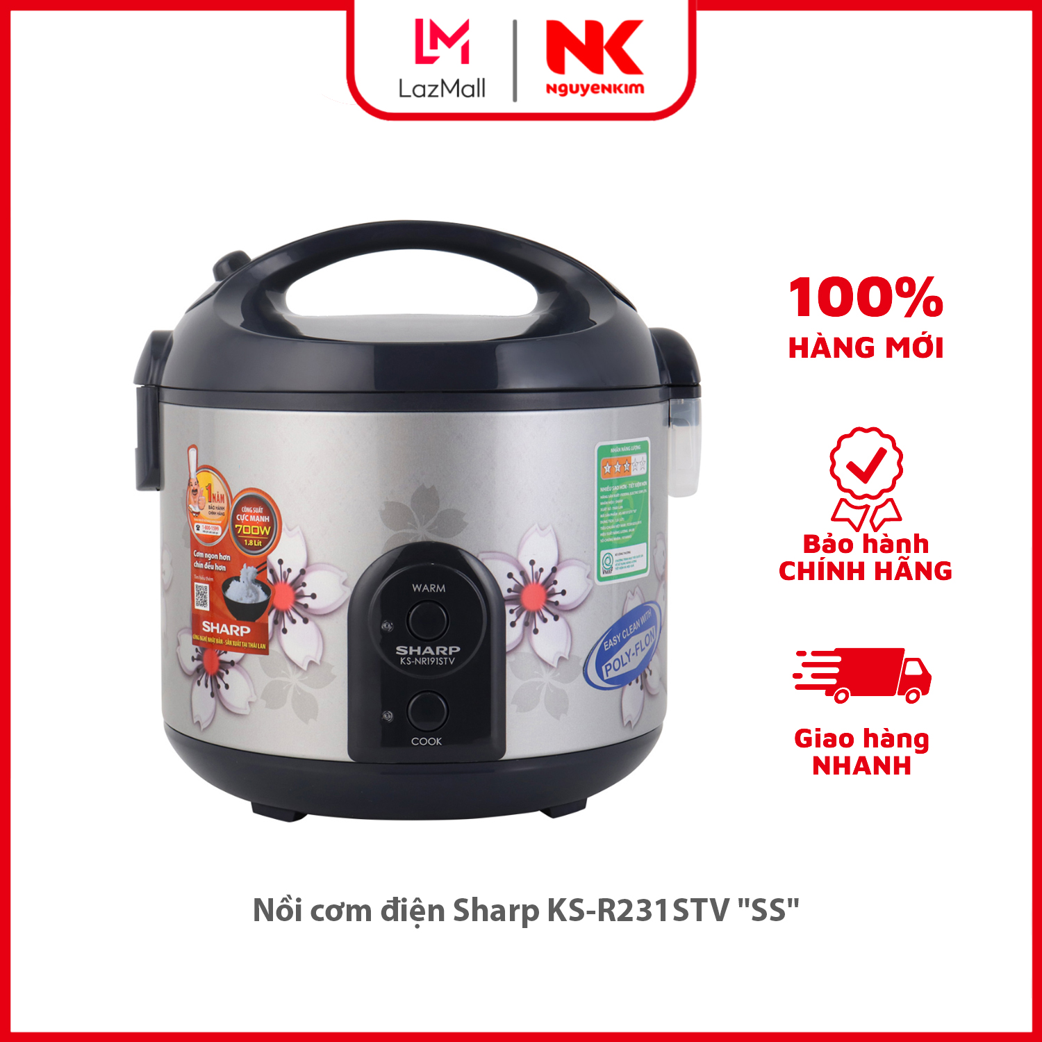 Nồi cơm điện sharp ks-r231stv "ss"