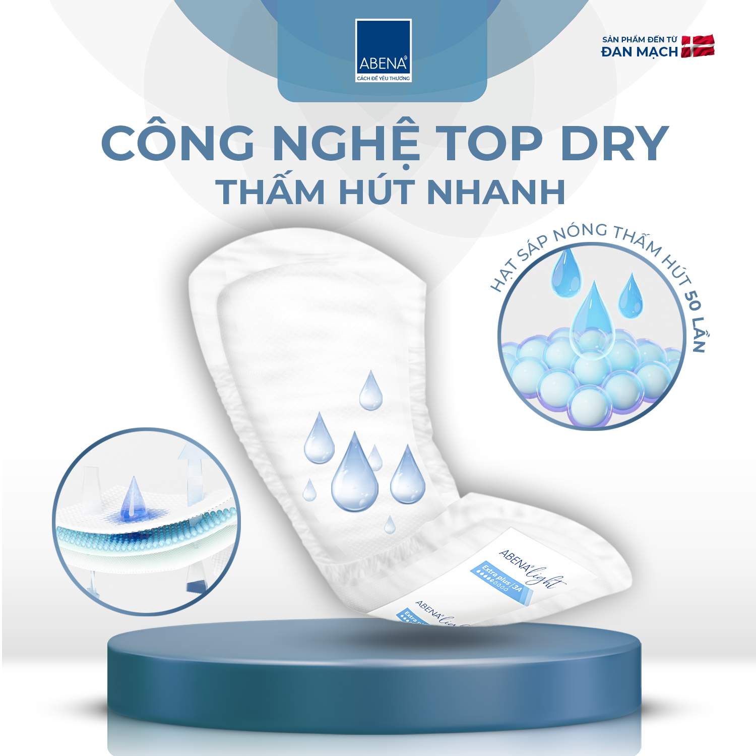 Băng Lót Siêu Thấm Abena Light Extra thấm hút 500ml (Gói 10 miếng)