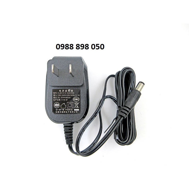 nguồn (adaptor) dc 26v 0.4a (24v400ma) loại tốt