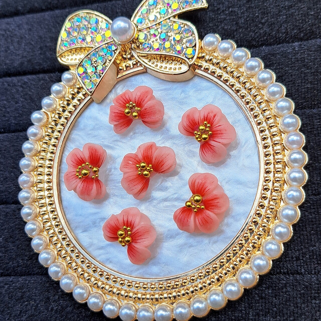 Hoa hướng dương nửa | hoa bột đính móng 10hj