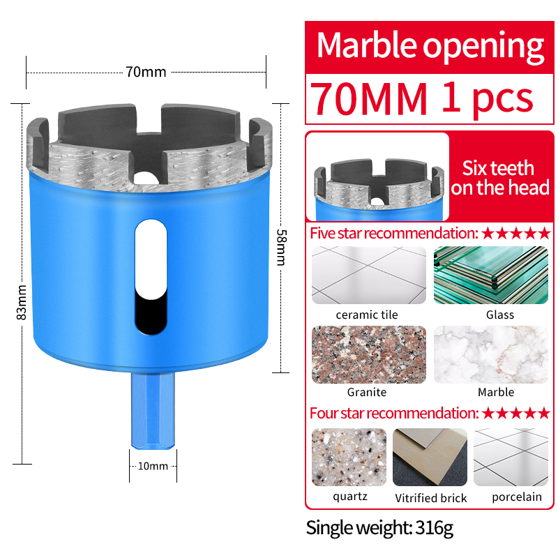 6mm-100mm Diamond Coated Hole saw Drill Bit for marble tiles quartzite granite glass hole opener