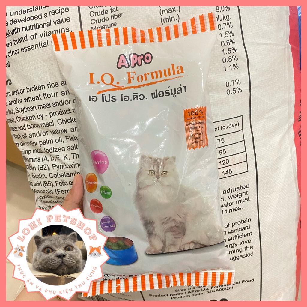 Thức ăn hạt cho mèo apro I.Q.Formula gói 500gr