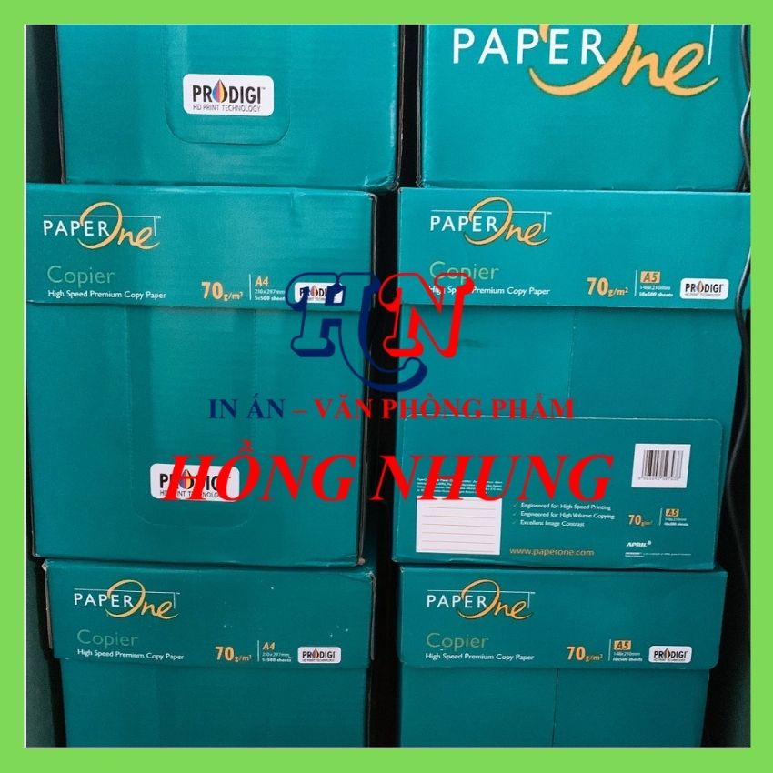 5 ram giấy a5/ 5 ram a4 paper one, định lượng 70 gsm, giấy trắng đẹp, chuyên dùng cho in ấn văn phòng, hàng giấy thùng.
