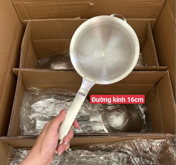 Rây lọc inox vợt lọc bột rây lưới lọc sữa đậu nành thép không gỉ 304 hàng cao cấp loại dày rây cặn dầu nước cốt dừa nước ép
