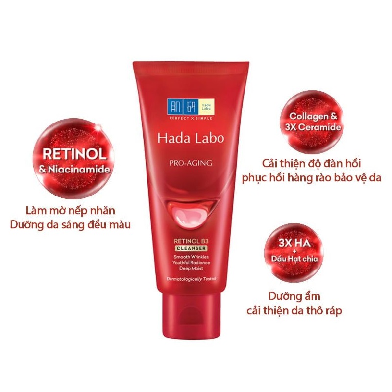 Sữa rửa mặt dưỡng ẩm , trắng da ngừa lão hoá Hada Labo 80g