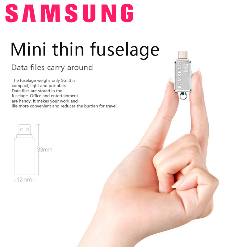 SAMSUNG 64GB OTG USB Flash Drive Smartphone External Usb Stick Pen Drive Memory Stick U Disk for Android PC