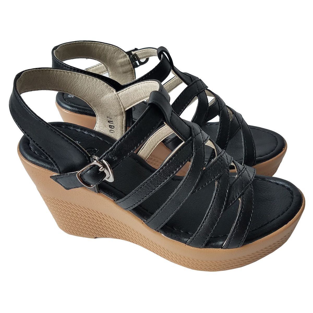 Giày Đế Xuồng Nữ BIGBEN Da Bò Cao 9 Phân DS30