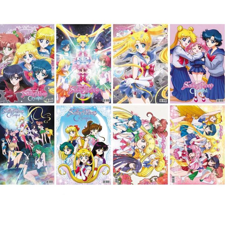 Poster Sailor Moon Thủy thủ mặt trăng 8 tấm A3 tranh treo in anime chibi quà tặng độc đáo