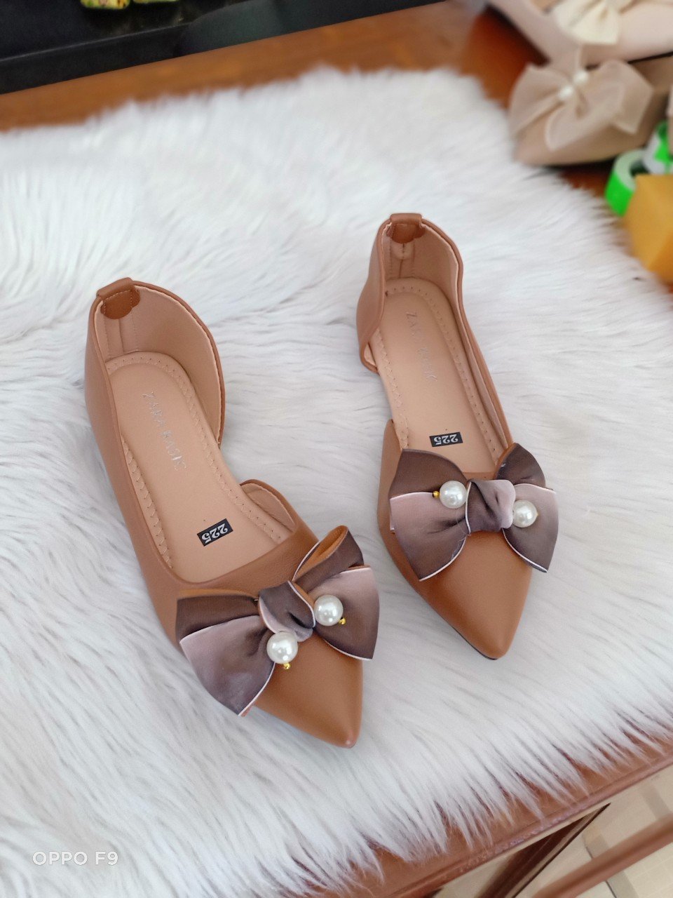 GIÀY BÚP BÊ NỮ HỞ EO PHỐI NƠ