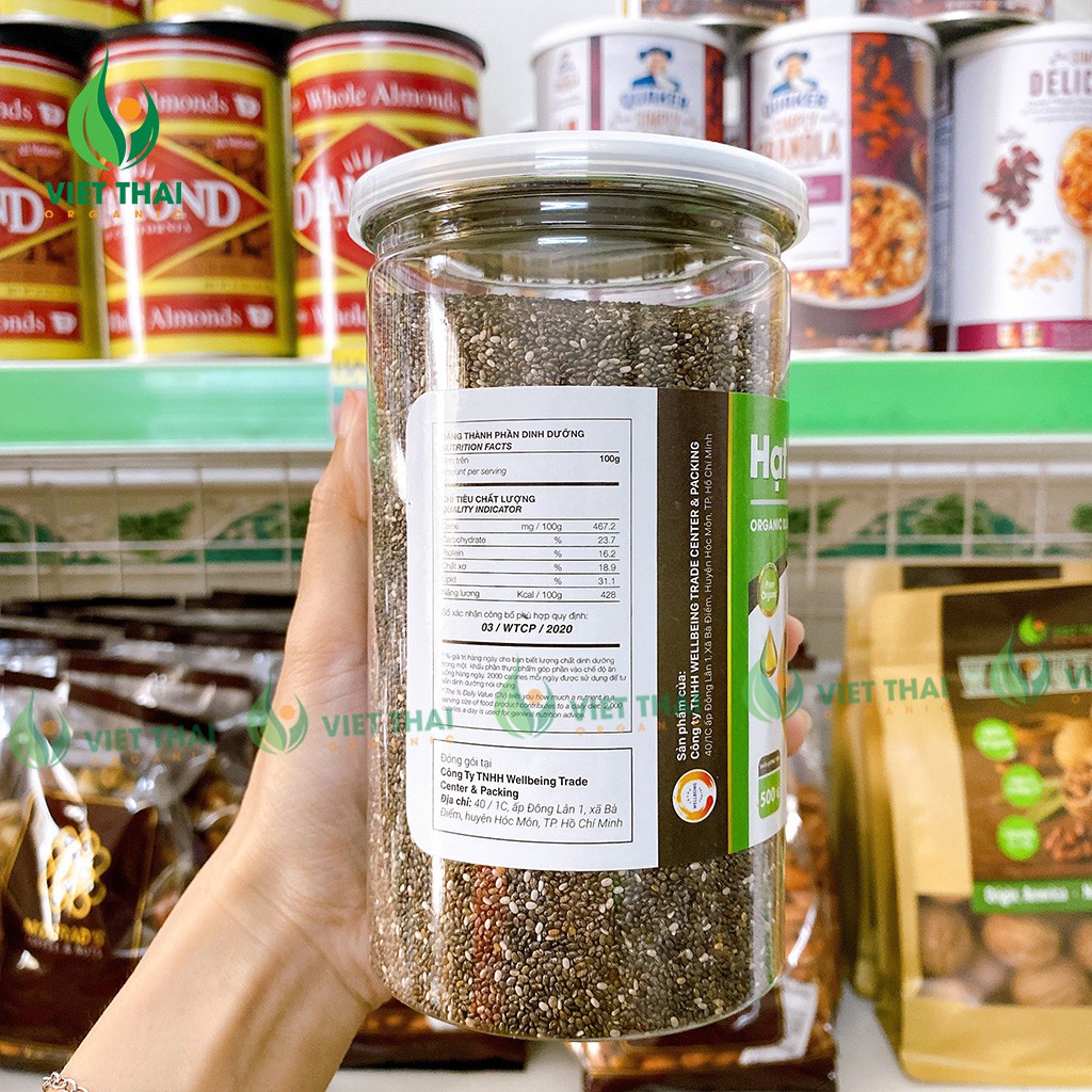 Hạt Chia Đen [ Chất Lượng ] Hạt Chia Bolivia Hữu Cơ (Gói 500Gr) - Yêu Hạt