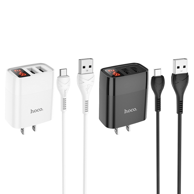 Cốc sạc 2 cổng / bộ cốc cáp sạc hoco c86 brilliant 3.4a - chân lightning / micro-usb / type-c - nhat tin authorised store