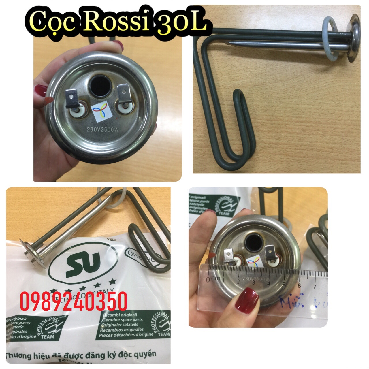 Sợi đốt bình nóng lạnh rossi, tân á 30 lít 2500w loại tốt